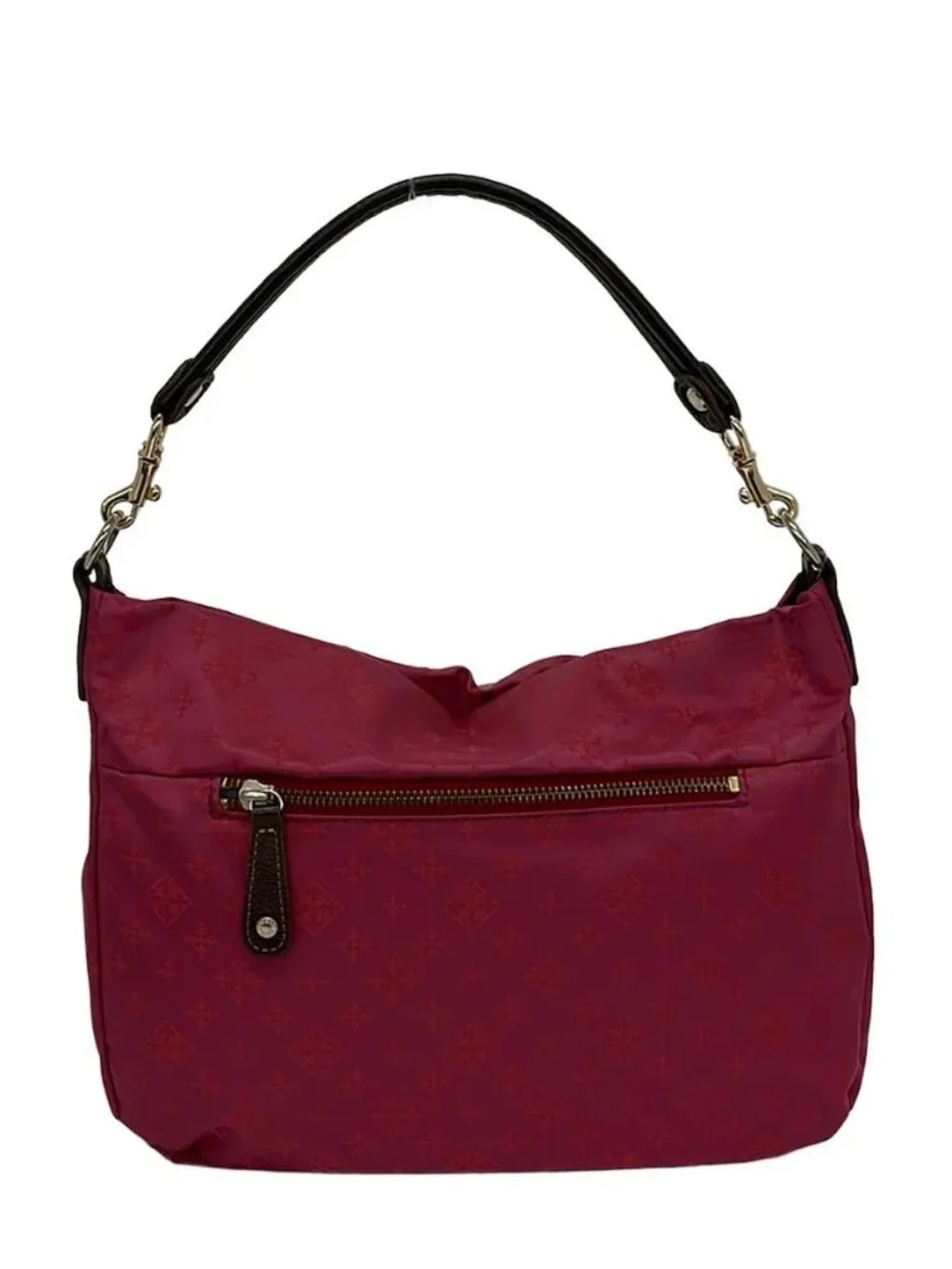 russet Bordeaux Nylon Leather Shoulder Bag
